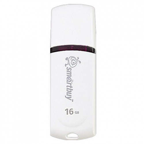 Флеш-диск 16 GB, SMARTBUY Paean, USB 2.0, белый, SB16GBPN-W