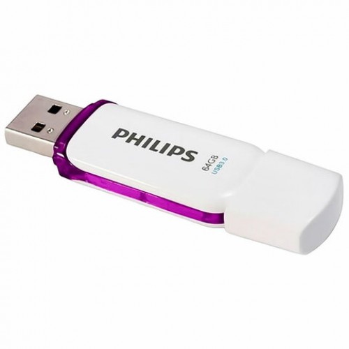 Флеш-диск 64GB PHILIPS SNOW, разъем USB 3.0, фиолетовый, FM64FD75B/97