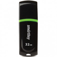 Флеш-диск 32 GB, SMARTBUY Paean, USB 2.0, черный, SB32GBPN-K