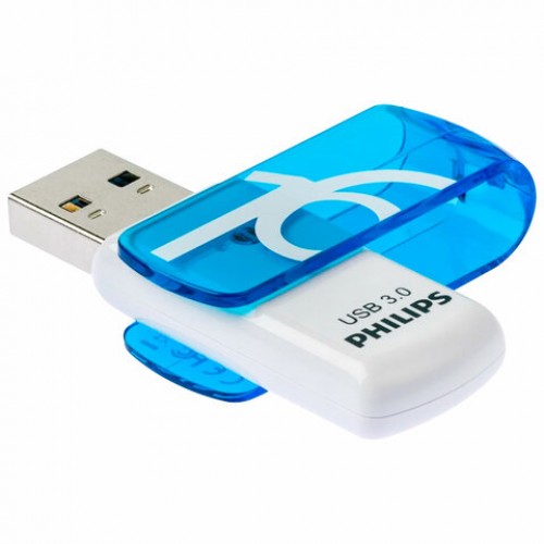 Флеш-диск 16GB PHILIPS VIVID, разъем USB 3.0, синий, FM16FD00B/97