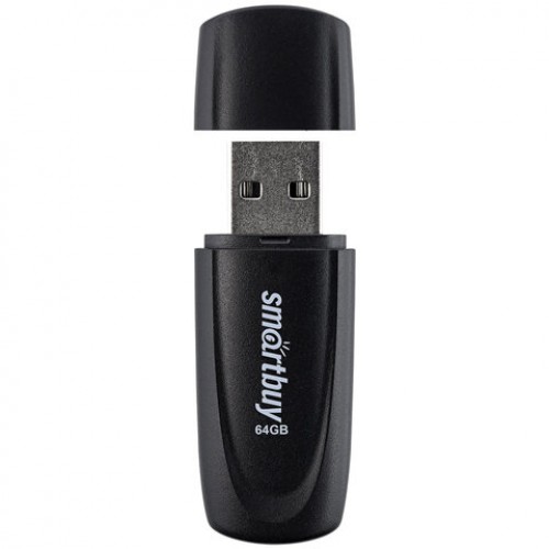 Флеш-диск 64GB SMARTBUY Scout USB 2.0, черный, SB064GB2SCK