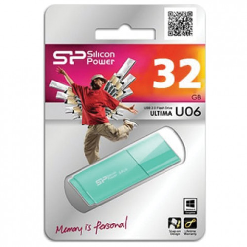 Флеш-диск 32 GB SILICON POWER Ultima U06 USB 2.0, голубой, SP32GBUF2U06V1B