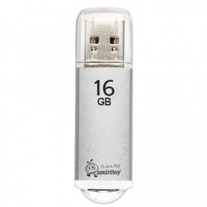 Флеш-диск 16 GB, SMARTBUY V-Cut, USB 2.0, металлический корпус, серебристый, SB16GBVC-S