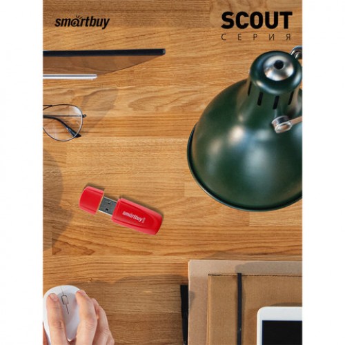 Флеш-диск 32GB SMARTBUY Scout USB 2.0, красный, SB032GB2SCR