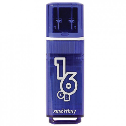 Флеш-диск 16 GB SMARTBUY Glossy USB 3.0, тёмно-синий, SB16GBGS-DB