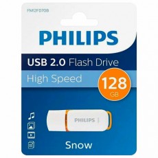 Флеш-диск 128GB PHILIPS SNOW, разъем USB 2.0, желтый, FM12FD70B/97