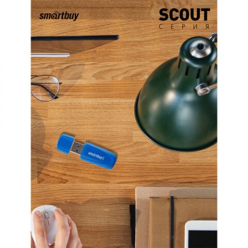 Флеш-диск 8GB SMARTBUY Scout USB 2.0, синий, SB008GB2SCB