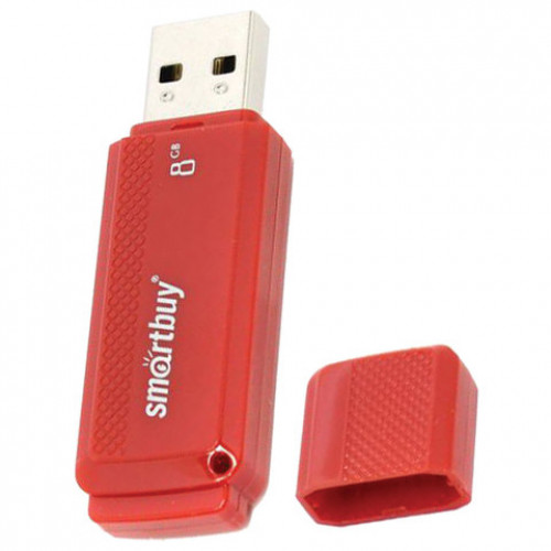 Флеш-диск 8 GB, SMARTBUY Dock, USB 2.0, красный, SB8GBDK-R