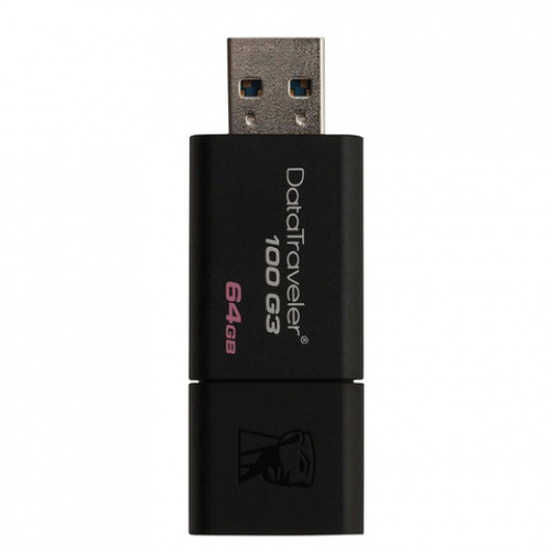 Флеш-диск 64 GB, KINGSTON DataTraveler 100 G3, USB 3.0, черный, DT100G3/64GB