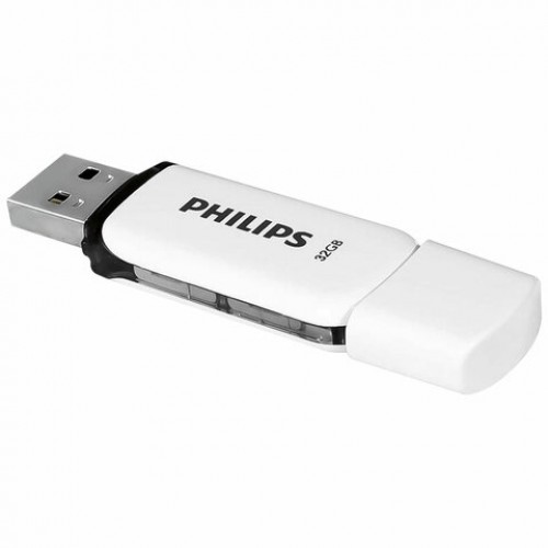 Флеш-диск 32GB PHILIPS SNOW, разъем USB 2.0, черный, FM32FD70B/97