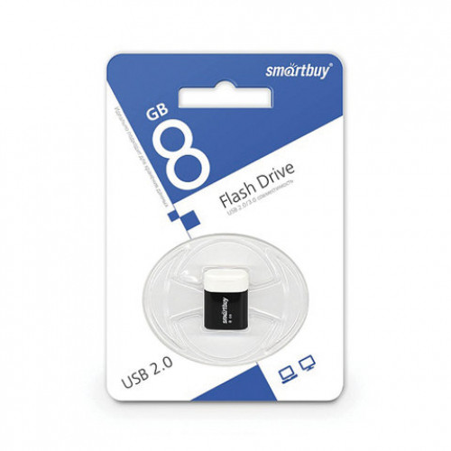 Флеш-диск 8 GB, SMARTBUY Lara, USB 2.0, черный, SB8GBLara-K