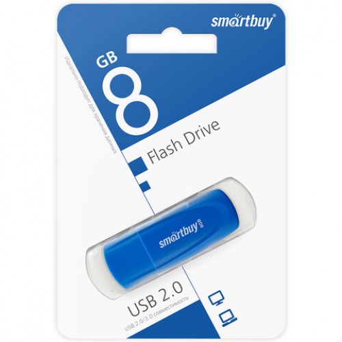 Флеш-диск 8GB SMARTBUY Scout USB 2.0, синий, SB008GB2SCB