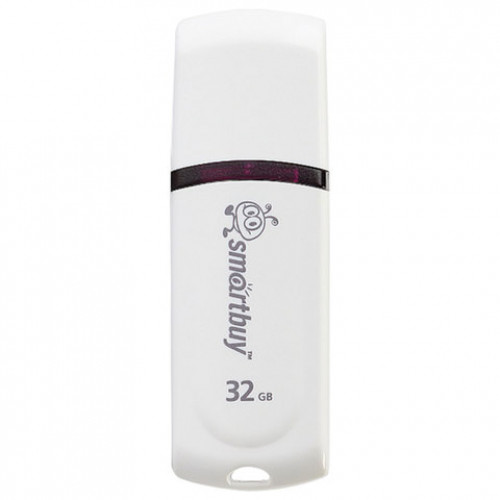 Флеш-диск 32 GB, SMARTBUY Paean, USB 2.0, белый, SB32GBPN-W