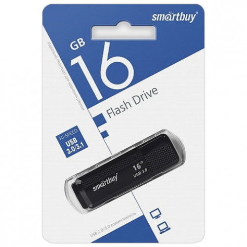 Флеш-диск 16 GB SMARTBUY Dock USB 3.0, черный, SB16GBDK-K3