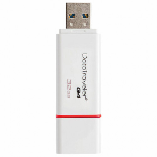 Флеш-диск 32 GB KINGSTON DataTraveler G4 USB 3.0, белый/красный, DTIG4/32GB