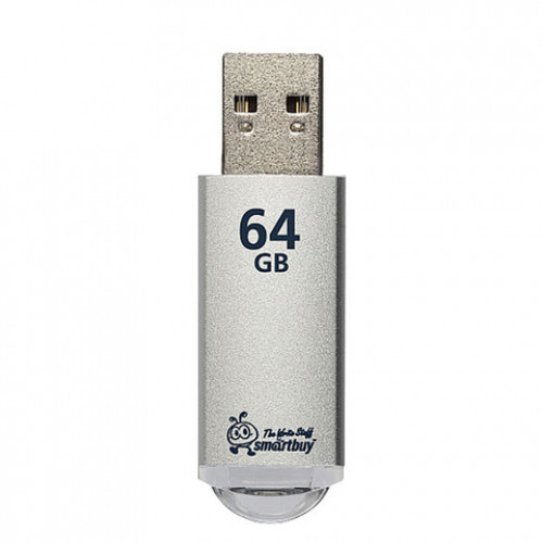 Флеш-диск 64 GB, SMARTBUY V-Cut, USB 3.0, металлический корпус, серебристый, SB64GBVC-S3