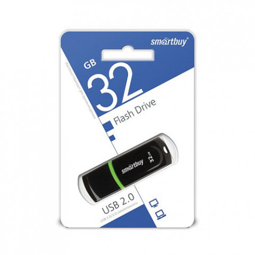 Флеш-диск 32 GB, SMARTBUY Paean, USB 2.0, черный, SB32GBPN-K