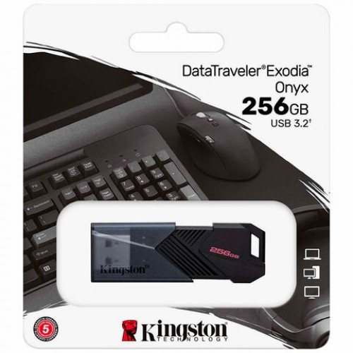 Флеш-диск 256GB KINGSTON DataTraveler Exodia Onyx, разъем USB 3.2, черный, DTXON/256G, DTXON/256GB