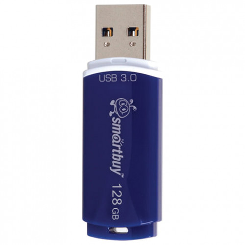 Флеш-диск 128 GB, SMARTBUY Crown, USB 3.0, синий, SB128GBCRW-Bl