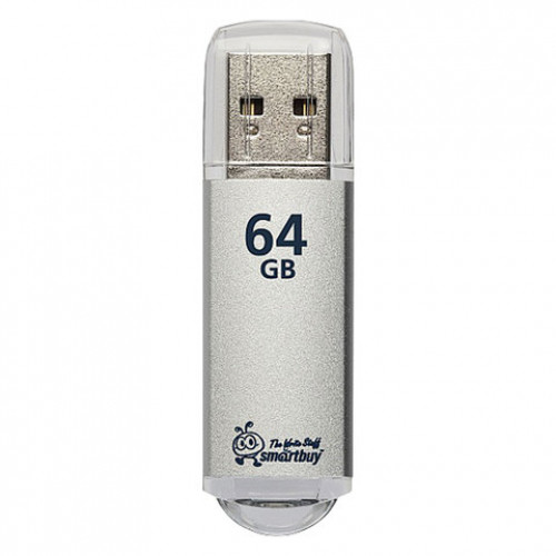Флеш-диск 64 GB, SMARTBUY V-Cut, USB 3.0, металлический корпус, серебристый, SB64GBVC-S3