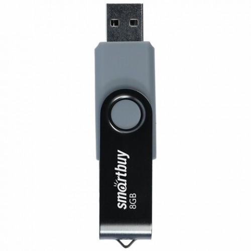 Флеш-диск 8 GB SMARTBUY Twist USB 2.0, черный, SB008GB2TWK