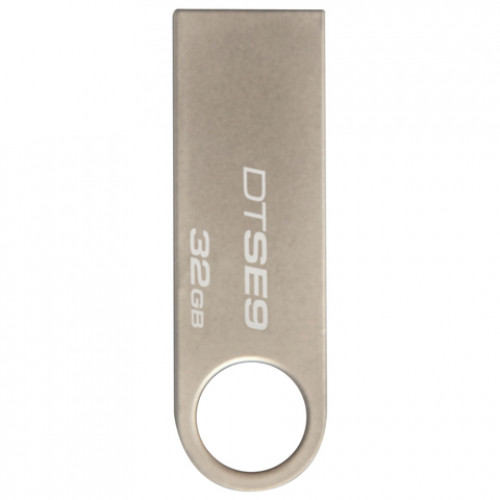 Флеш-диск 32 GB, KINGSTON DataTraveler SE9, USB 2.0, металлический корпус, серебристый, DTSE9H/32GB