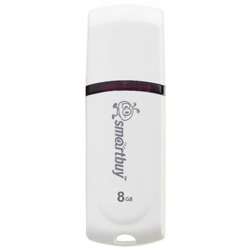 Флеш-диск 8 GB, SMARTBUY Paean, USB 2.0, белый, SB8GBPN-W