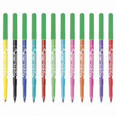 Фломастеры 12 ЦВЕТОВ CENTROPEN ECO Markers, смываемые, вентилируемый колпачок, 2560/12KK, 7 2560 1201