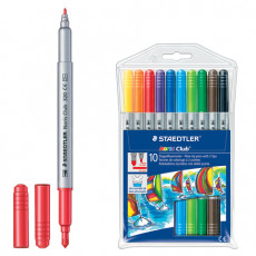 Фломастеры двухсторонние STAEDTLER Noris club,10 цветов, 2 пишущих узла 1 и 3 мм, смываемые, 320 NWP10 Фломастеры двухсторонние STAEDTLER Noris club,10 цветов, 2 пишущих узла 1 и 3 мм, смываемые, 320 NWP10