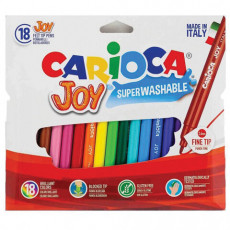 Фломастеры CARIOCA (Италия) Joy 18 цветов, суперсмываемые, вентилируемый колпачок, 40555