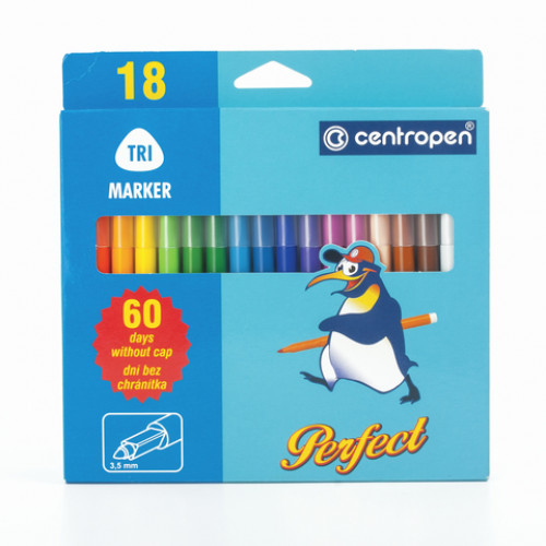 Фломастеры 18 ЦВЕТОВ CENTROPEN Just Perfect, смываемые, устойчивы к высыханию, 2510/18KK, 7 2510 1885