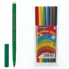 Фломастеры 6 ЦВЕТОВ CENTROPEN Rainbow Kids, круглые, смываемые, вентилируемый колпачок, 7550/6ET, 7 7550 0602 Фломастеры 6 ЦВЕТОВ CENTROPEN Rainbow Kids, круглые, смываемые, вентилируемый колпачок, 7550/6ET, 7 7550 0602