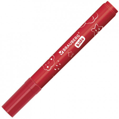 Фломастеры смываемые детские, противоударный наконечник, 6 цветов, BRAUBERG KIDS, ПВХ-упаковка с европодвесом, 152178