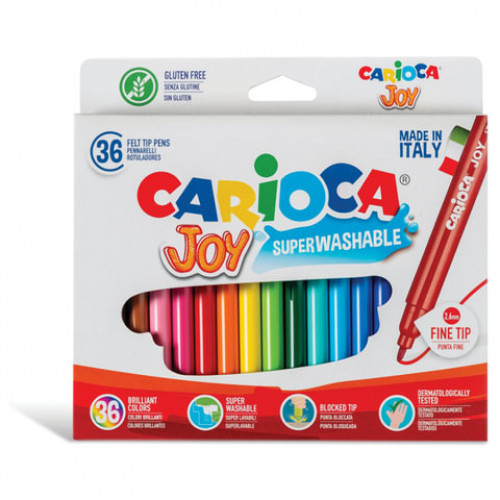 Фломастеры CARIOCA (Италия) Joy, 36 цветов, суперсмываемые, 40616