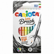 Фломастеры с наконечником-кистью CARIOCA (Италия) Super Brush, 10 цветов, смываемые, 42937 Фломастеры с наконечником-кистью CARIOCA (Италия) Super Brush, 10 цветов, смываемые, 42937