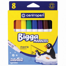 Фломастеры утолщенные 8 ЦВЕТОВ CENTROPEN Bigga Markers, смываемые, вентилируемый колпачок, 7650/8KK, 7 7650 0801 Фломастеры утолщенные 8 ЦВЕТОВ CENTROPEN Bigga Markers, смываемые, вентилируемый колпачок, 7650/8KK, 7 7650 0801