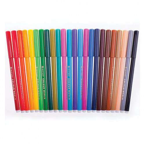 Фломастеры 24 ЦВЕТА CENTROPEN Colour World, трехгранные, смываемые, вентилируемый колпачок, 7550/24TP, 7 7550 2484