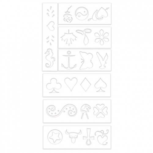 Фломастеры для кожи 4 ЦВЕТА CENTROPEN Tattoo, + 16 трафаретов, смываемые, 2880/4BL, 6 2880 0405