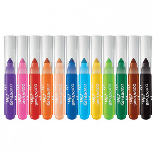 Фломастеры MAPED (Франция) Color'Peps Jumbo Mini 12 цветов, суперсмываемые, штампы, европодвес, 846612