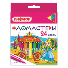 Фломастеры ПИФАГОР Принцессы, 24 цвета, вентилируемый колпачок, 151407