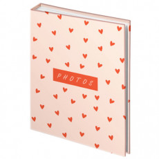 Фотоальбом BRAUBERG на 100 фото 10*15 см, твердая обложка, Pink hearts, 391436