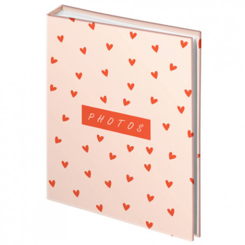 Фотоальбом BRAUBERG на 100 фото 10*15 см, твердая обложка, Pink hearts, 391436