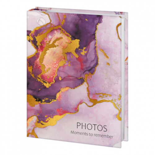 Фотоальбом с заметками BRAUBERG на 200 фото 10*15, твердая обложка, с фольгированным тиснением, Marble, подарочная упаковка, 391426