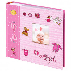 Фотоальбом BRAUBERG It's a girl на 200 фото 10х15 см, твердая обложка, бумажные страницы, бокс, розовый, 391145