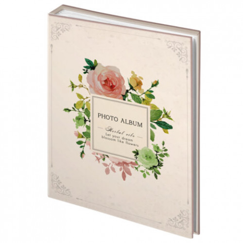 Фотоальбом BRAUBERG на 100 фото 10*15 см, твердая обложка, Tender flowers, 391438