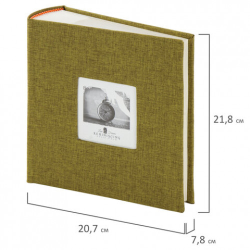 Фотоальбом BRAUBERG на 300 фото 10х15 см, ткань, хаки, 391188