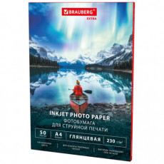 Фотобумага глянцевая, А4, 230 г/м2, односторонняя, 50 листов, BRAUBERG EXTRA, 364482 Фотобумага глянцевая, А4, 230 г/м2, односторонняя, 50 листов, BRAUBERG EXTRA, 364482