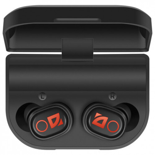 Наушники с микрофоном (гарнитура) DEFENDER TWINS 639, Bluetooth, беспроводные, черные, 63639