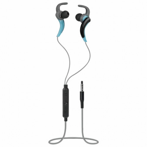 Наушники с микрофоном (гарнитура) вкладыши DEFENDER OutFit W765, проводные, 1,5 м, серые с голубым, 63766
