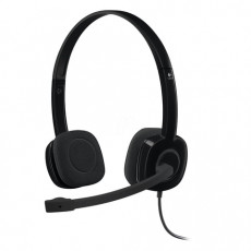 Наушники с микрофоном (гарнитура) LOGITECH H151, проводные, 1,8 м, с оголовьем, черные, 981-000589